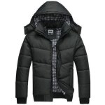 Hommes blouson noir veston manteau doudoune coton veste parka capuche hiver Hommes blouson noir veston manteau doudoune coton veste parka capuche hiver