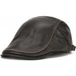 Homme casquette en cuir de vachette pais hiver chaud casquette classique rglable cadeau fte des pres ...