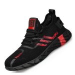 Respirant hommes chaussures de s�curit� en acier orteil bottes de travail br0808bk77nl 1025 rouge mesh ...