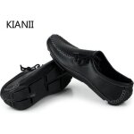 Homme cuir mocassin chaussures party danse noir