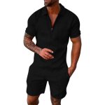 Ensemble short tee shirt homme couleur unie sportswear noir - marque - modèle Ensemble short tee shirt homme couleur unie sportswear noir - marque - modèle