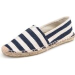 Hommes et femmes mixte espadrilles en toile cousue main bleu