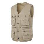 Gilet de pêche homme sans manches - kaki - respirant Gilet de pêche homme sans manches - kaki - respirant