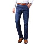 Homme pantalon jeans stretch slim droite 5 poches jean elegant effet dlav tissu confortable - bleu