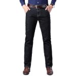 Homme pantalon jeans stretch slim droite 5 poches jean elegant effet d�lav� tissu confortable - noir