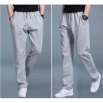 Hommes pantalons de survtement entranement droit grande taille loose loisirs tudiant printemps gris ...