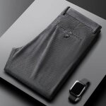 Homme pantalon velours ctel coupe droite pantalon elegant business couleur unie automne - hiver - gris ...