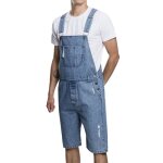 Homme salopette en jean vintage salopette dechir en dtresse denim pant court  bretelles travail casual ...