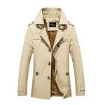 Homme trench slim classique trench mi - longue dcontracte duffle - coats trench  simple boutonnage ...