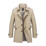 Homme trench slim classique - missmao - l - kaki - tissus fins - confortable Homme trench slim classique - missmao - l - kaki - tissus fins - confortable