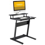 Homooi bureau debout en forme de z r�glable en hauteur ergonomique avec moniteur riser 70x60x(75 - 115)cm ...