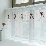 Hongya rideau brise bise blanc vintage fenetre voilage cuisine passe tringle - blancl - h 140 x 35 cm ...