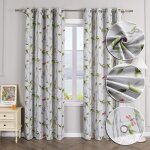 Hongya rideau occultant � ?illets thermique chambre � coucher salon feuilles de bambou l / h 135x175cm ...