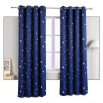 Hongya rideaux occultant thermiques � ?illets bleu motif �toile enfant chambre - salon l / h 135x225cm ...
