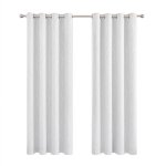 Hongya rideau occultant thermique � ?illets rayures chambre � coucher salon blanc l / h 140x225cm 1 pi�ce ...