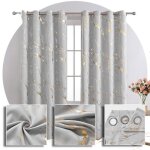 Hongya rideau occultant thermique isolant anti froid � ?illets chambre - salon gris l / h 140x225cm 1 ...