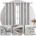 Hongya rideau occultant thermique isolant anti froid � ?illets chambre - salon gris l / h 140x245cm 1 ...