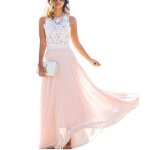 Hoome robe ete femme 2017 longue robe de plage elegantrobe de soiree maxi longue dentelle mousseline ...