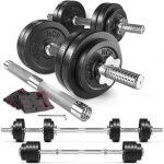 Hop - sport 2en1 set dhalt�res en fonte modulable 2 halt�res courts 1 barre dhalt�res longue barre en ...