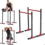 Hop - sport barres parall�les ajustables hs - 1011k avec gants station pour pompes et dips en acier �quip�e ...