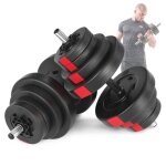 Hop - sport halt�res de musculation bitumineux 40 kg 2x20 kg avec deux barres dhalt�res de 52 cm et un ...