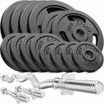 Hop - sport set dhalt�res en fonte 77 kg deux barres courtes barre sz - curl disques de poids jeu dhalt�res ...