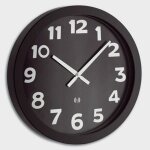 Horloge - tfa - 40cm - radio - pilot�e - blanc sur noir - design contemporain