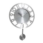 Horloge avec balancier m�tal pendule 38x25 cm argent�