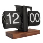 Horloge  bascule - mxzzand - retro flip clock - vintage - noir - 14 cm x 205 cm