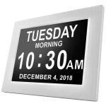 Horloge calendrier avec date jour heure 8 pouces led avec date grande police alarme pour personnes ges ...