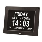 Horloge calendrier avec date jour heure grande alarme auto dimming pour les personnes ges / alzheimer ...