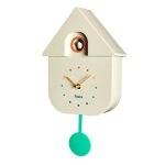Horloge � coucou blanche et verte. horloge murale. dimensions : 215 cm x 8 cm x 415 cm. mat�riau : plastique ...