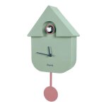 Horloge � coucou menthe rose et blanc - fisura - horloge murale - vert et rose - plastique abs