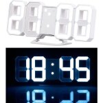 Horloge � led - lunartec - 21 cm - luminosit� variable - fonction r�veil - blanc