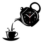 Horloge murale 3d de théière tasse À café acrylique créatif diy horloges murales de cuisine décorative ... Horloge murale 3d de théière tasse À café acrylique créatif diy horloges murales de cuisine décorative ...