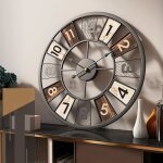 Horloge murale  60cm design moderne pendule murale grande horloge murale vintage cuisine industrielle ...