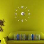 Horloge murale autocollante - sonew - miroir acrylique - 60 cm - design contemporain - argent Horloge murale autocollante - sonew - miroir acrylique - 60 cm - design contemporain - argent