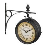 Relaxdays horloge murale qui se lit des 2 cts new york design rtro analogique hlp : 33 x 34 x 10 cm ...