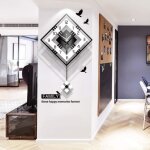 Horloge murale décorative moderne avec penduleystp horloge À pendule simple carrée bois noir blanc pour ... Horloge murale décorative moderne avec penduleystp horloge À pendule simple carrée bois noir blanc pour ...