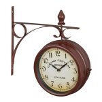 Relaxdays horloge murale design vintage analogique fonctionne avec 2 piles dcorative hlp : 34x35x10 ...