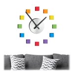 Relaxdays horloge murale diy montre  coller au mur chiffres arc - en - ciel grandes variables chambre ...