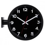 Horloge murale double face h38cm - present time - noir -