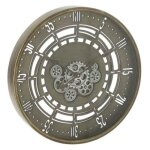 Horloge murale engrenage secondes 60cm cuivre