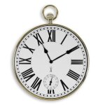 Horloge murale gousset vintage  30 cm - grands chiffres romains - radio - pilote - or