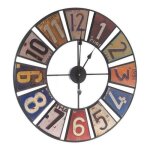 Horloge murale - lana deco - rétro multicouleur - métal - 60 cm - intérieur Horloge murale - lana deco - rétro multicouleur - métal - 60 cm - intérieur