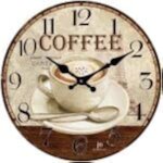 Horloge murale m�canique lowell 14858 - cercle multicolore - 33 cm - verre