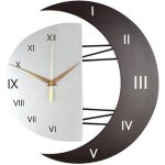 Horloge murale - zvd - design lune - silencieuse - cadran romains - int�rieur moderne