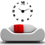 Horloge murale moderne � grande 3d surface miroir d�coration autocollant horloge maison de salle de bureau ...