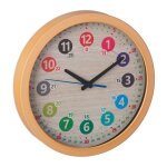 Relaxdays horloge murale pour enfants diamtre 30 cm apprendre  lire l?heure unisexe pendule multicolore ...