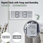 Horloge murale numrique - roleader - modle grand led - temprature et humidit - design contemporain ...